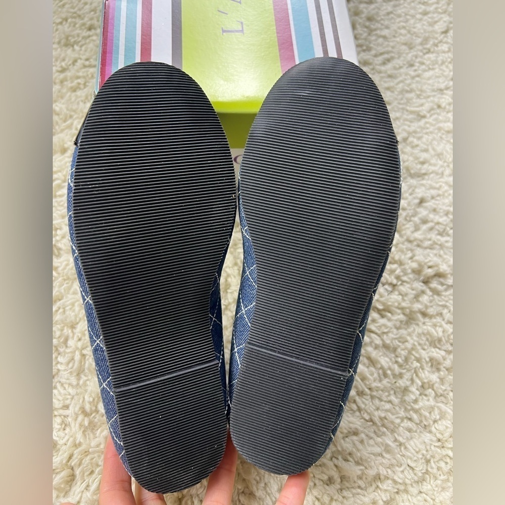Girls L'Amour size 2 Denim Flats NEW - Picture 9 of 9